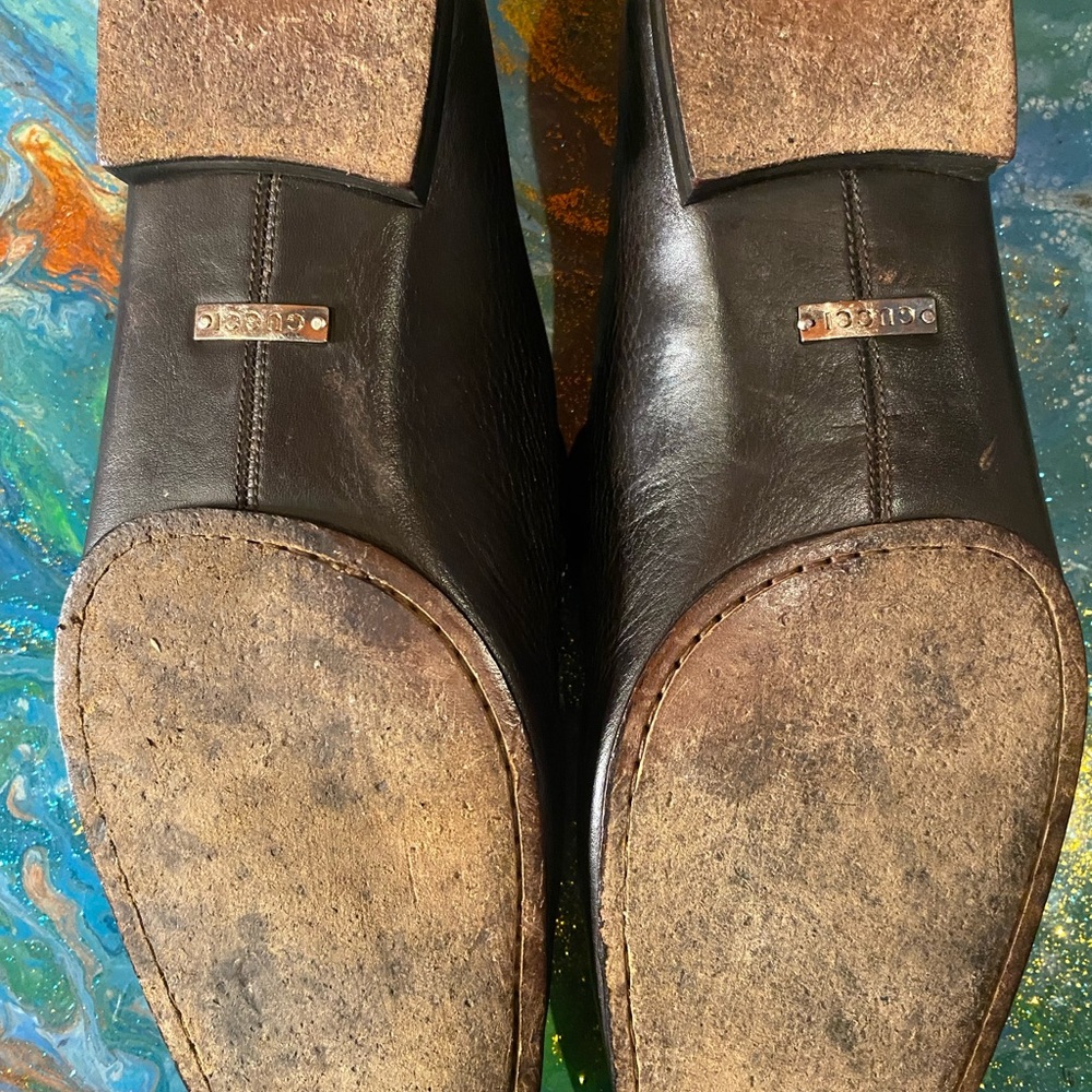Vintage classic GUCCI Brown Slip-On Loafers with Exotic Texture GUCCI BAG S 10 - Picture 10 of 13